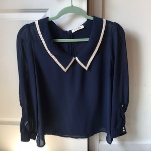 Sheer Navy Blouse